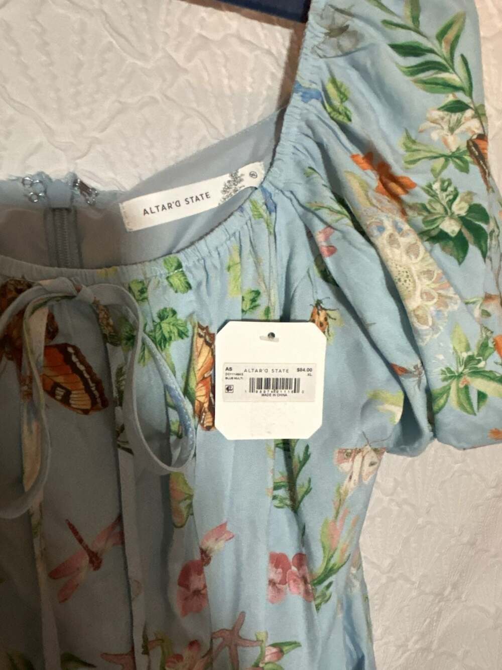 Altar'd State Butterfly Garden Mini Dress Size XL Blue Multi - Picture 2 of 5